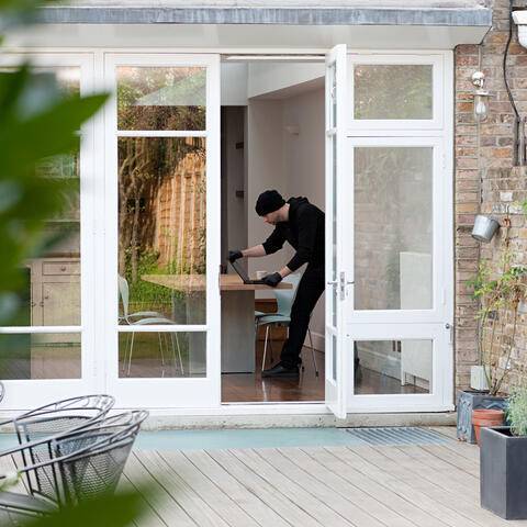 Break-in daylight over residential area